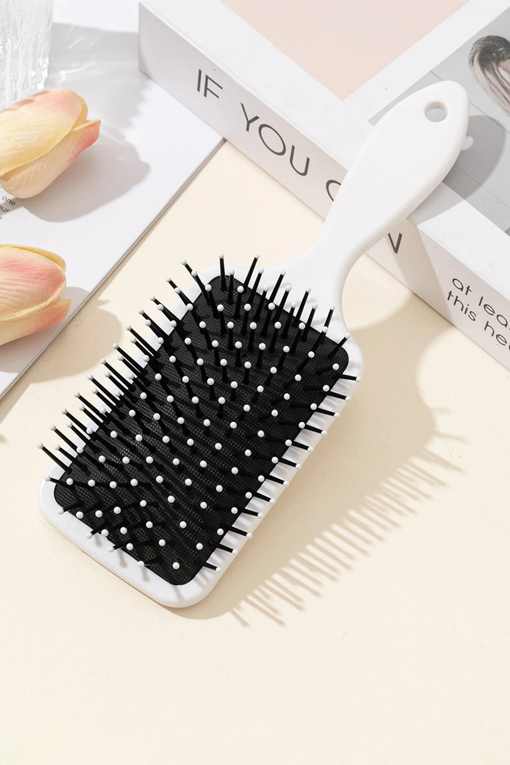 Black Cute Ribbon Bow Print Air Cushion Comb