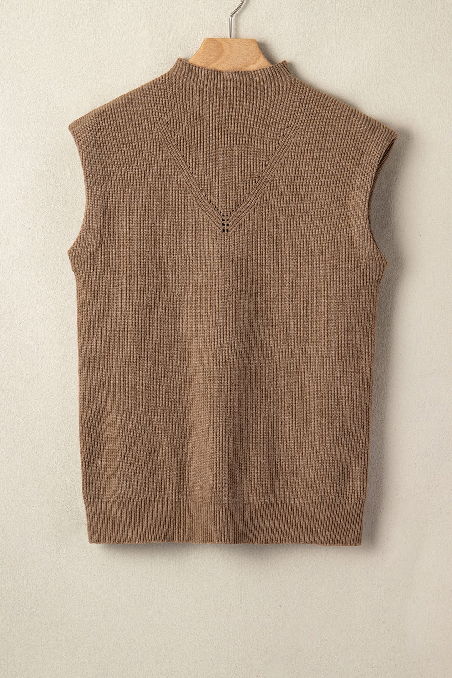 Ribbed Knit Sweater Vest Mock Neck Western Boutique Top