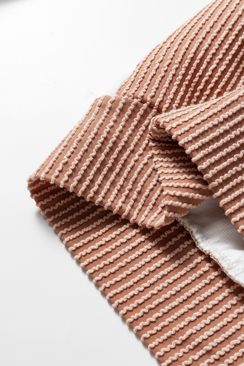 White Cable Texture Ribbed Color Block Plus Size Knit Top