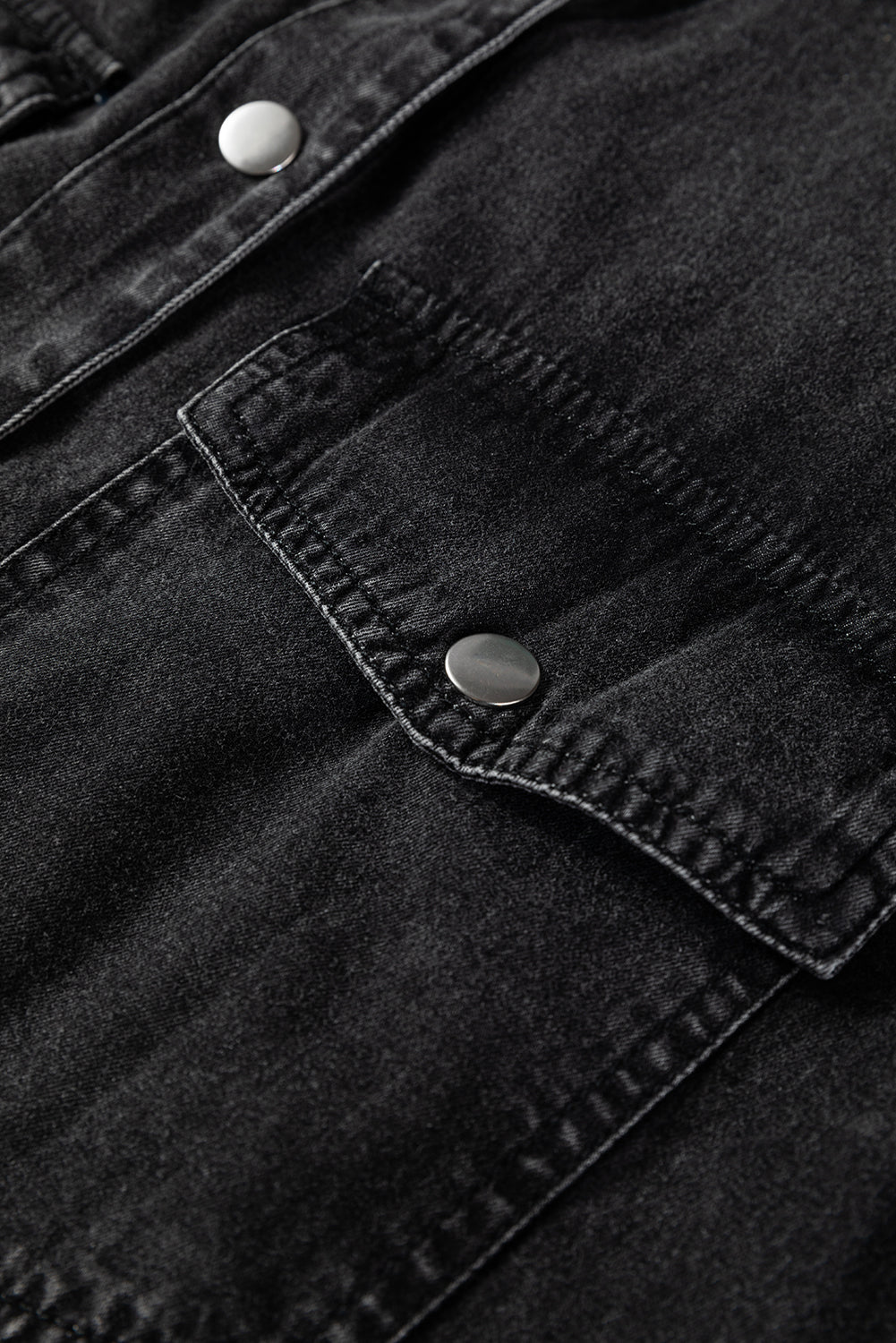 Beau Blue Chest Pocket Raw Hem Denim Loose Shirt Dress