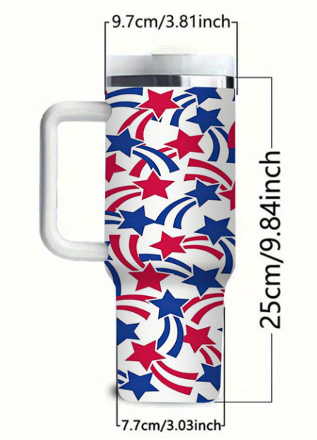 White American Stars Print Large Tumbler 40oz