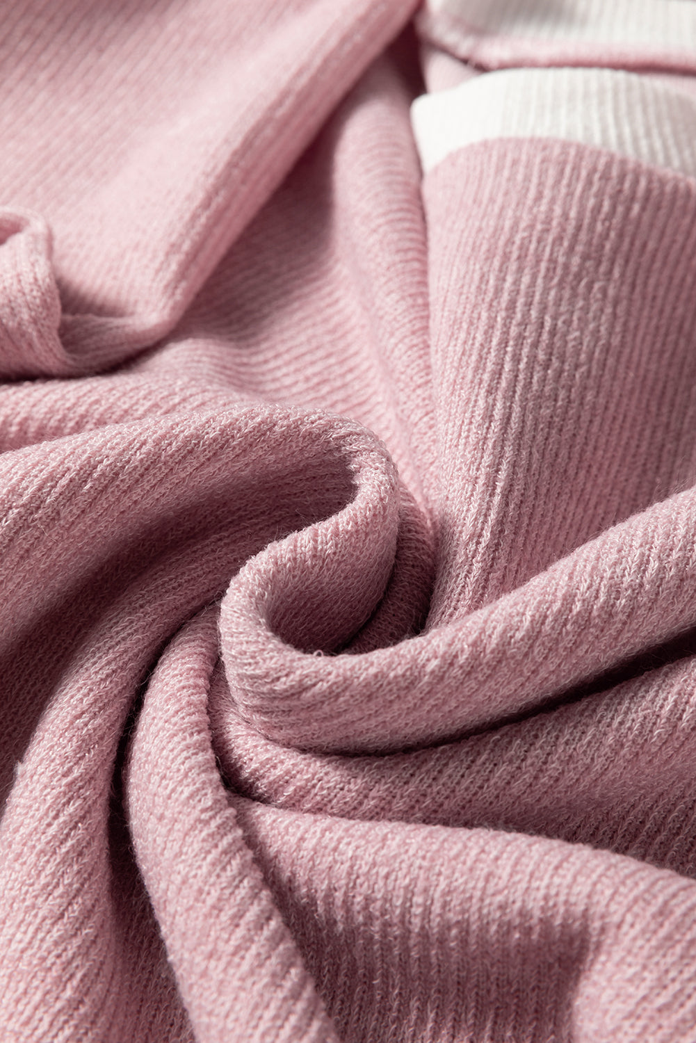 Beige Contrast Color Trim Knit Drop Shoulder Loose Top