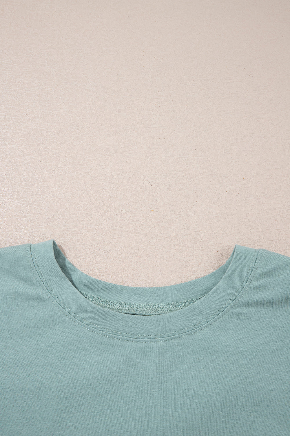 Smoke Green Frayed Denim Star Patched Oversize T Shirt