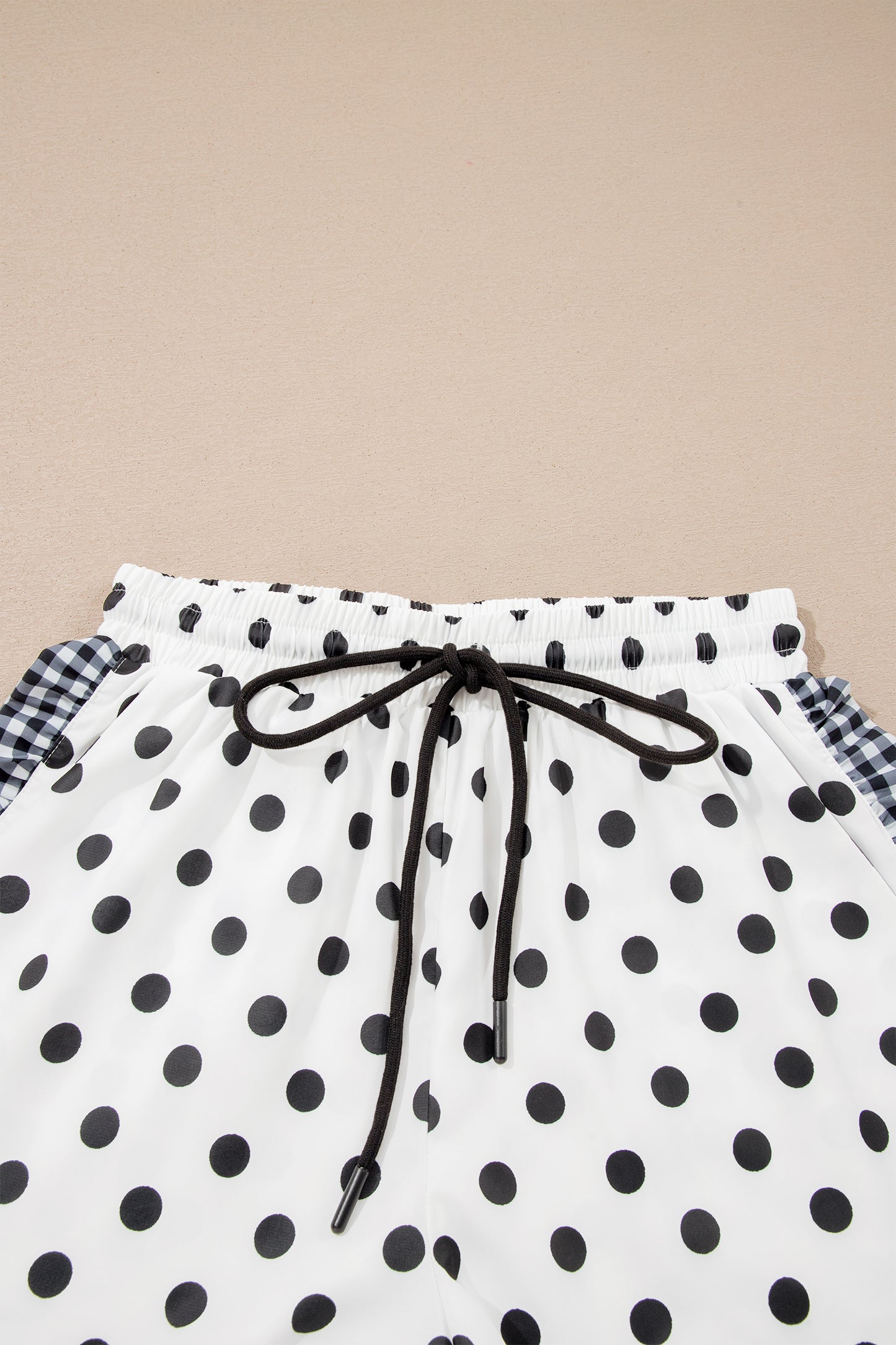 Khaki Leopard Print Contrast Ruffle Trim Shorts