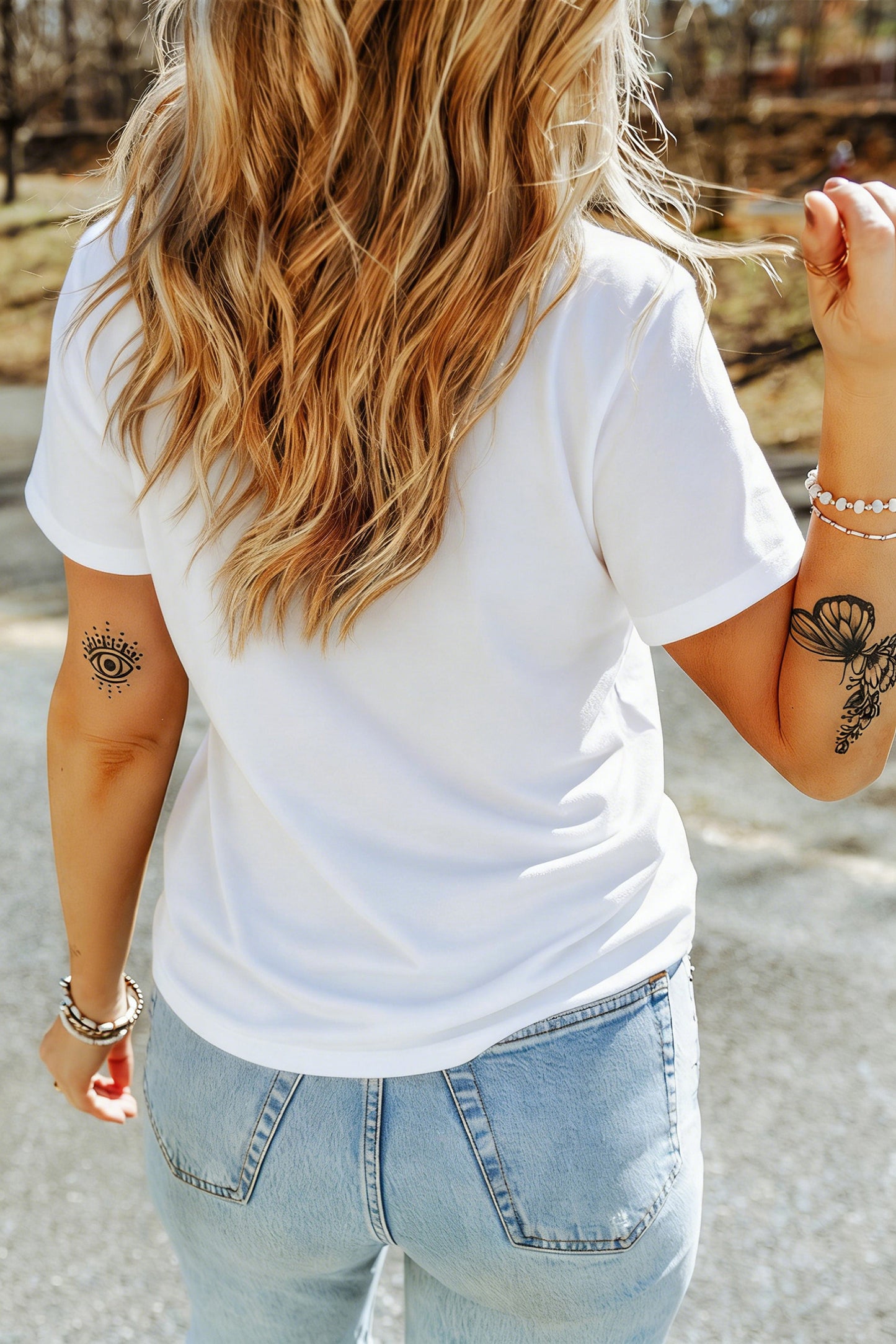 Star Cotton Blend Graphic Tee Patriotic Vintage Boutique