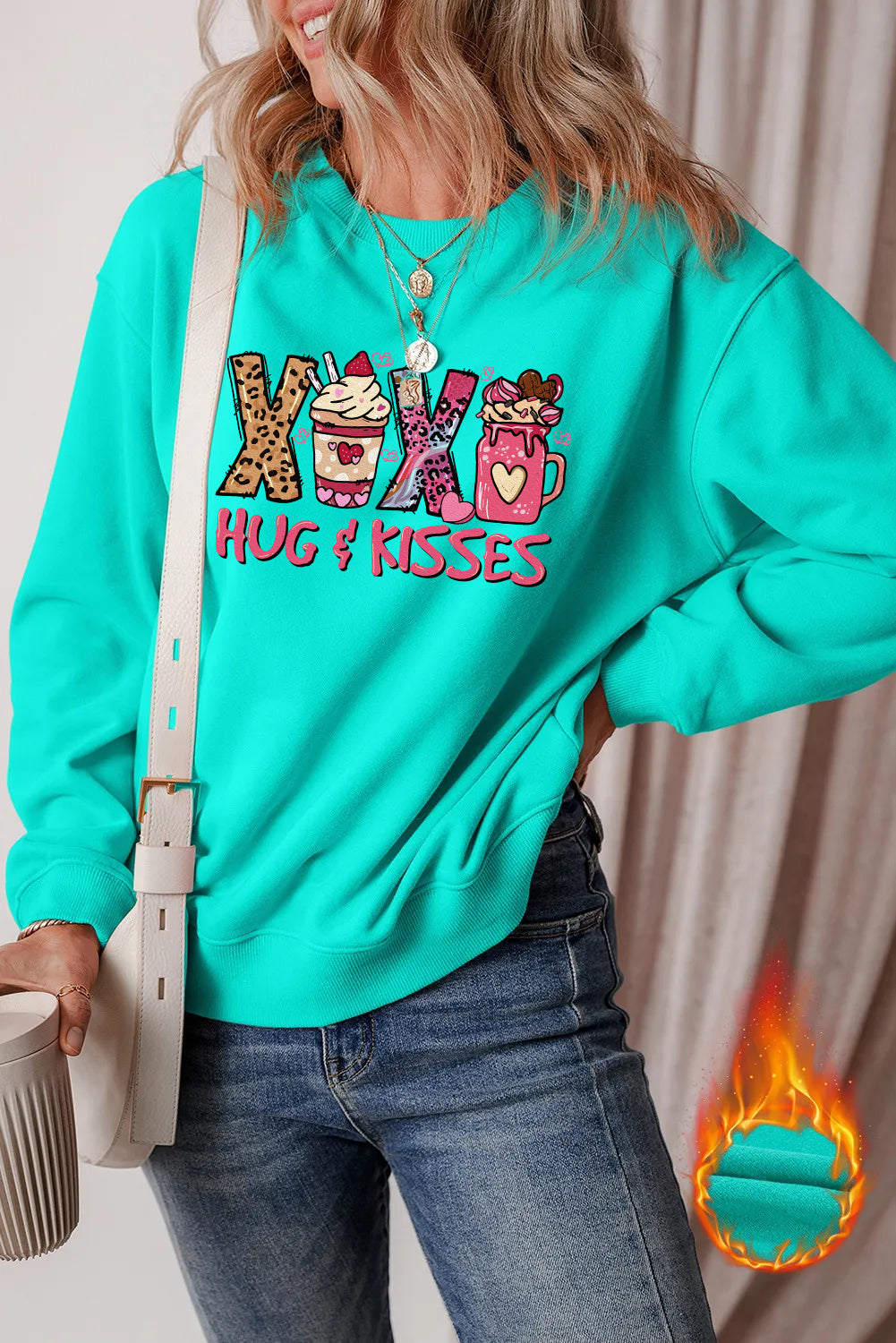 Valentine’s Day XOXO Hug and Kisses Graphic Sweatshirt