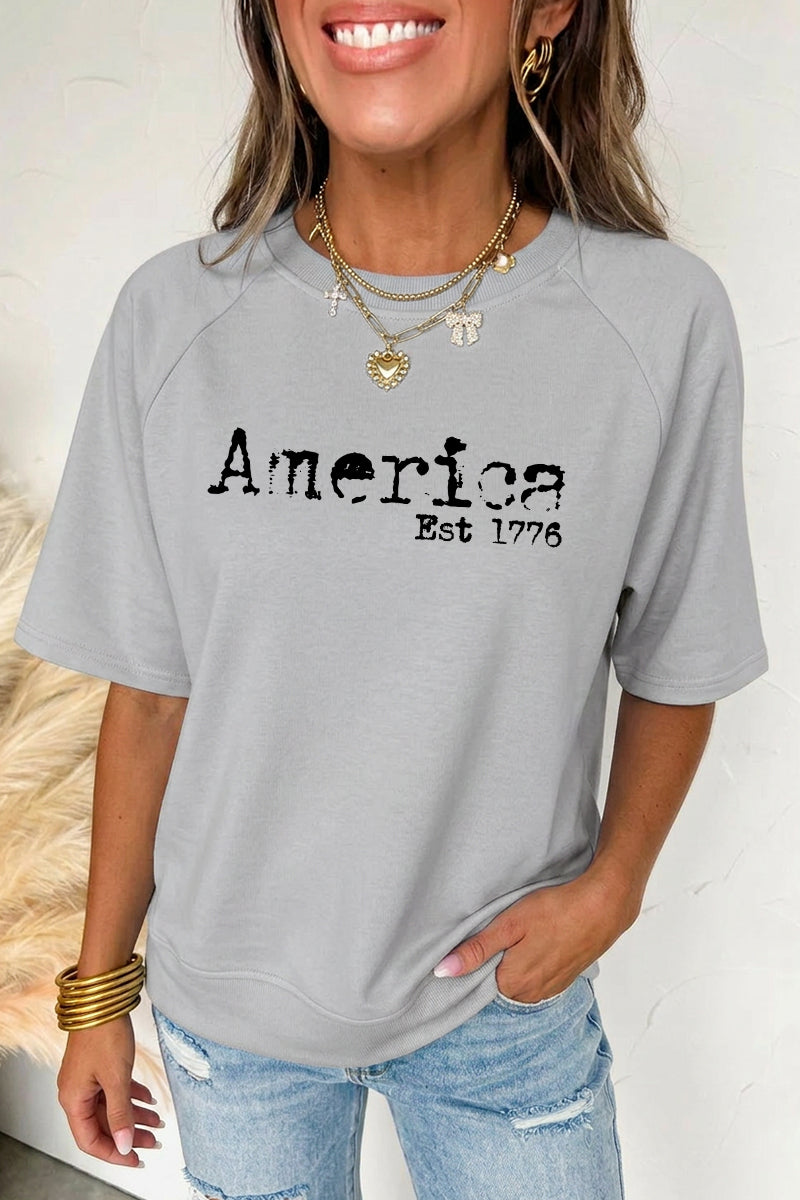 Independence Day America Est 1776 Graphic Tee Top