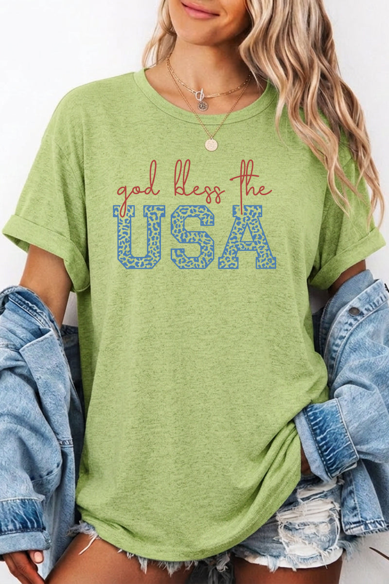 Independence Day God Bless USA Graphic Tee