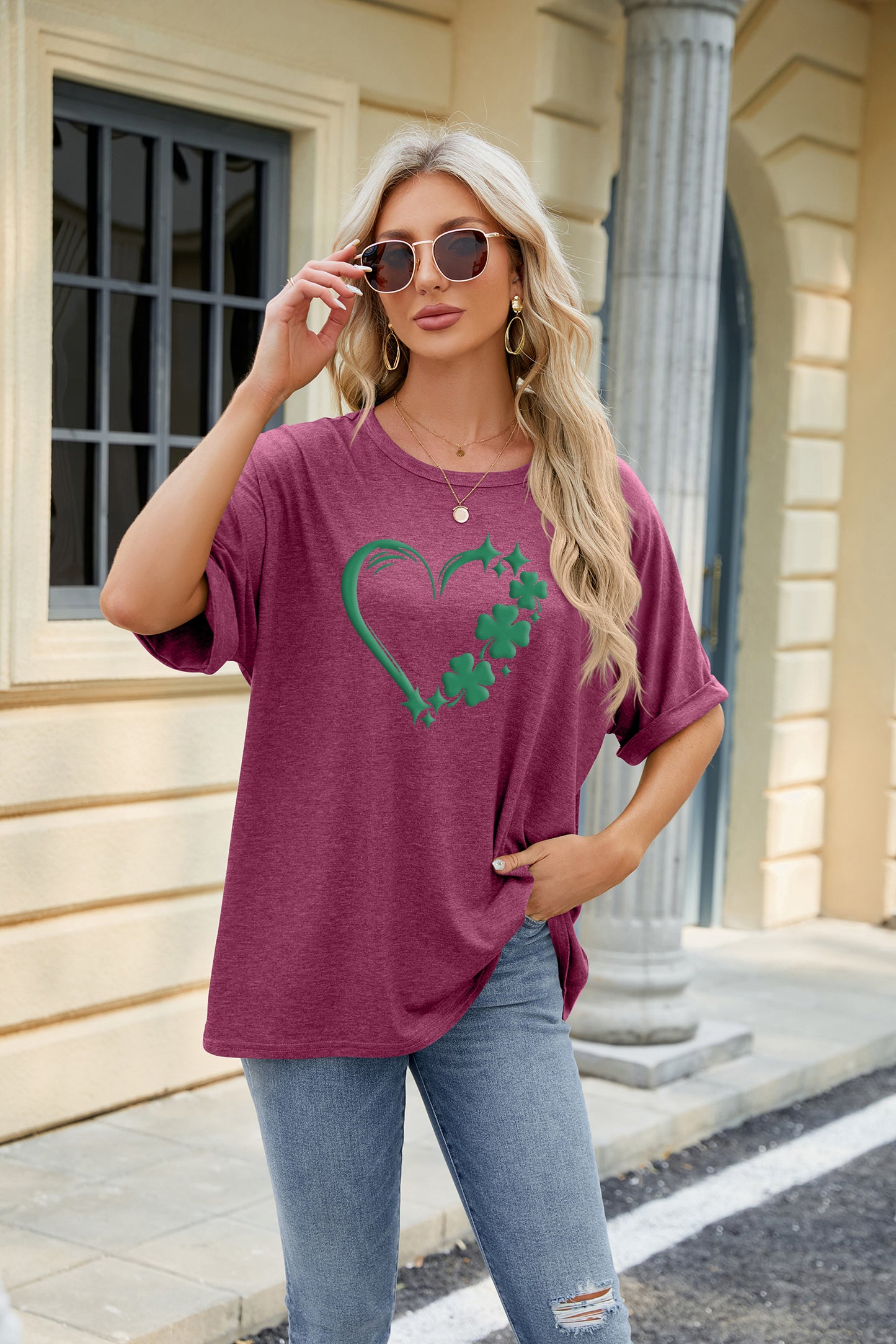 Saint Patrick’s Day Shamrock Heart Graphic Tee