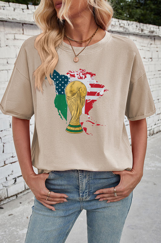 World Cup Graphic Oversized Soccer Fan Tee Women