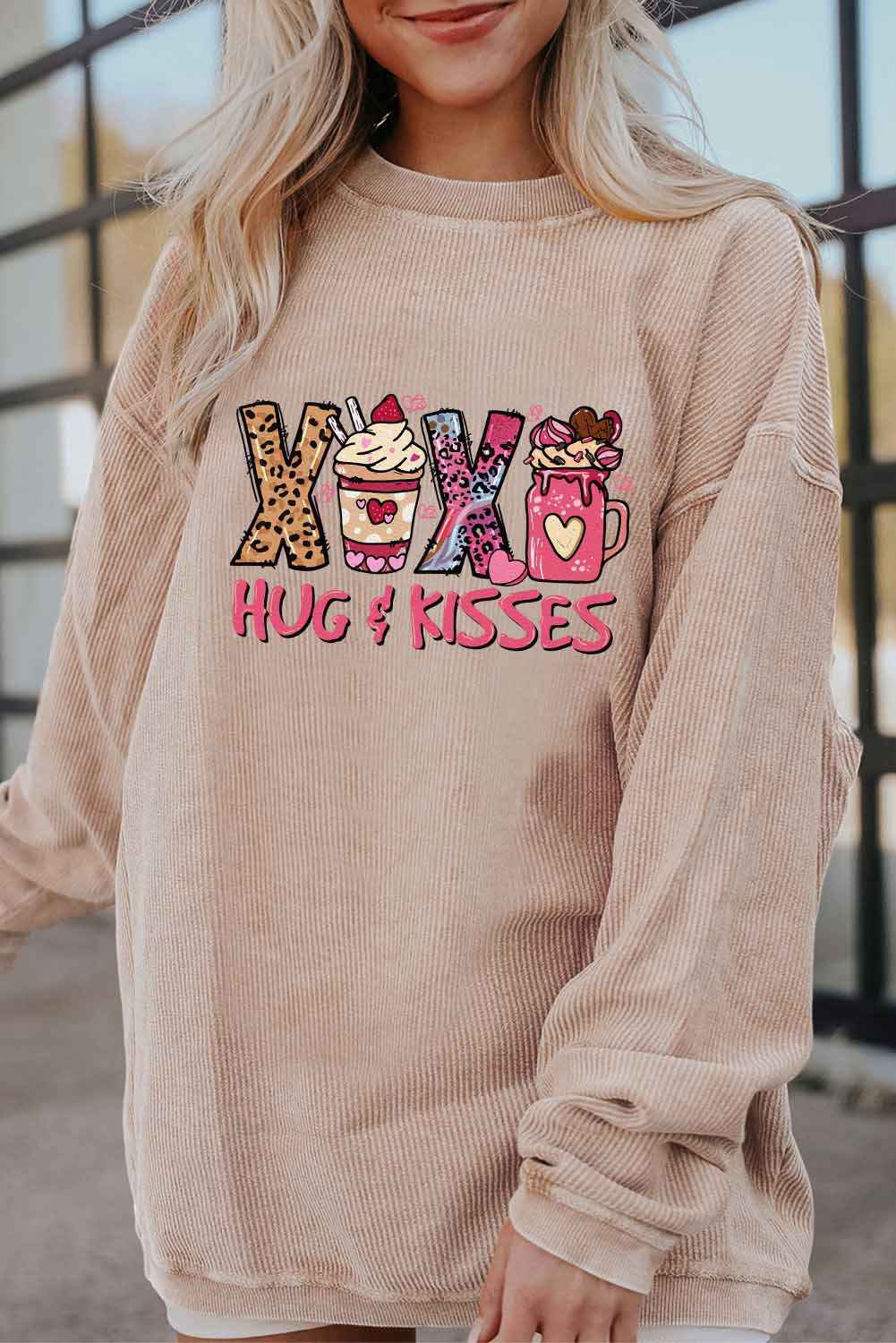 Valentine’s Day XOXO Hug Kisses Graphic Sweatshirt