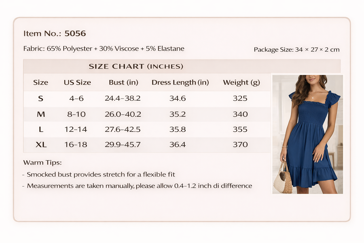 Women’s Smocked Square Neck Ruffle Sleeve Mini Dress Casual Summer Flowy A Line Dress