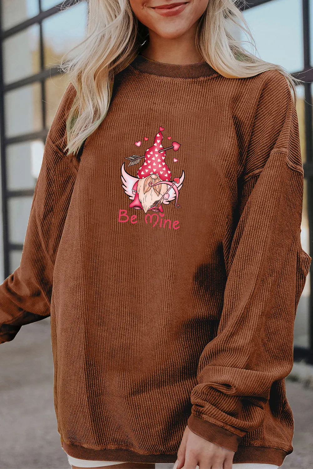Valentine’s Day Be Mine Cupid Heart Graphic Sweatshirt