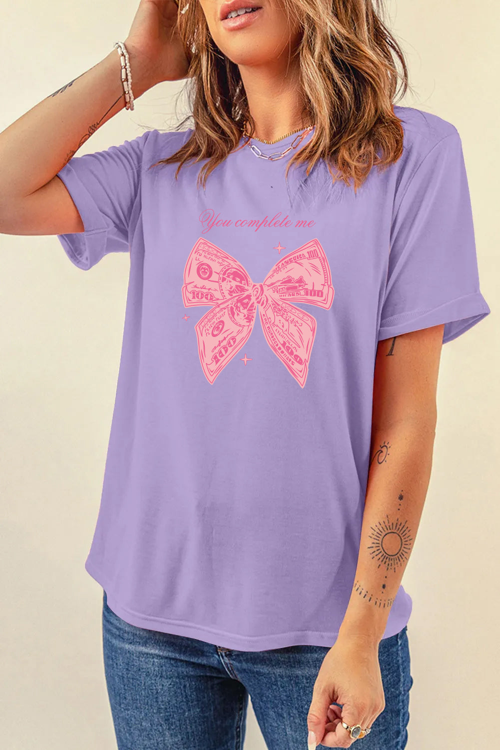 Valentine’s Day You Complete Me Bow Graphic Tee