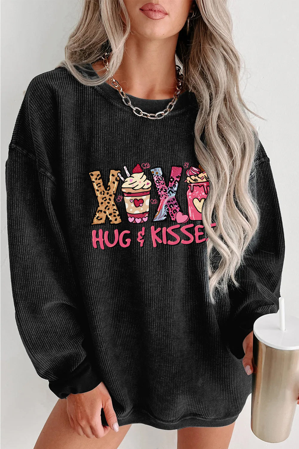 Valentine's Day XOXO Hugs and Kisses Graphic Sweatshirt