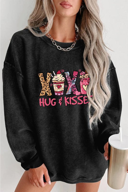 Valentine's Day XOXO Hugs and Kisses Graphic Sweatshirt