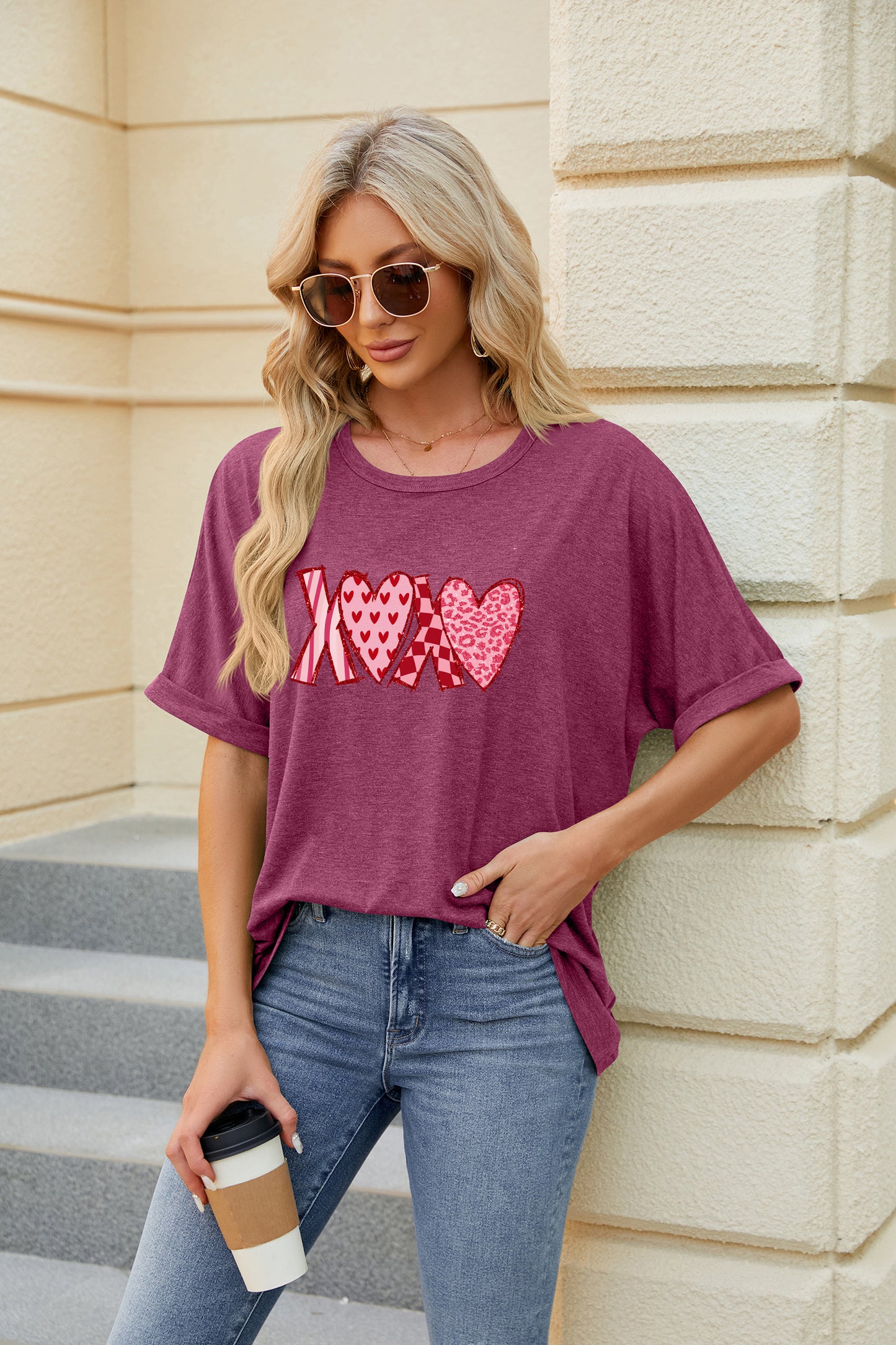 Valentine's Day XOXO Heart Everyday T Shirt
