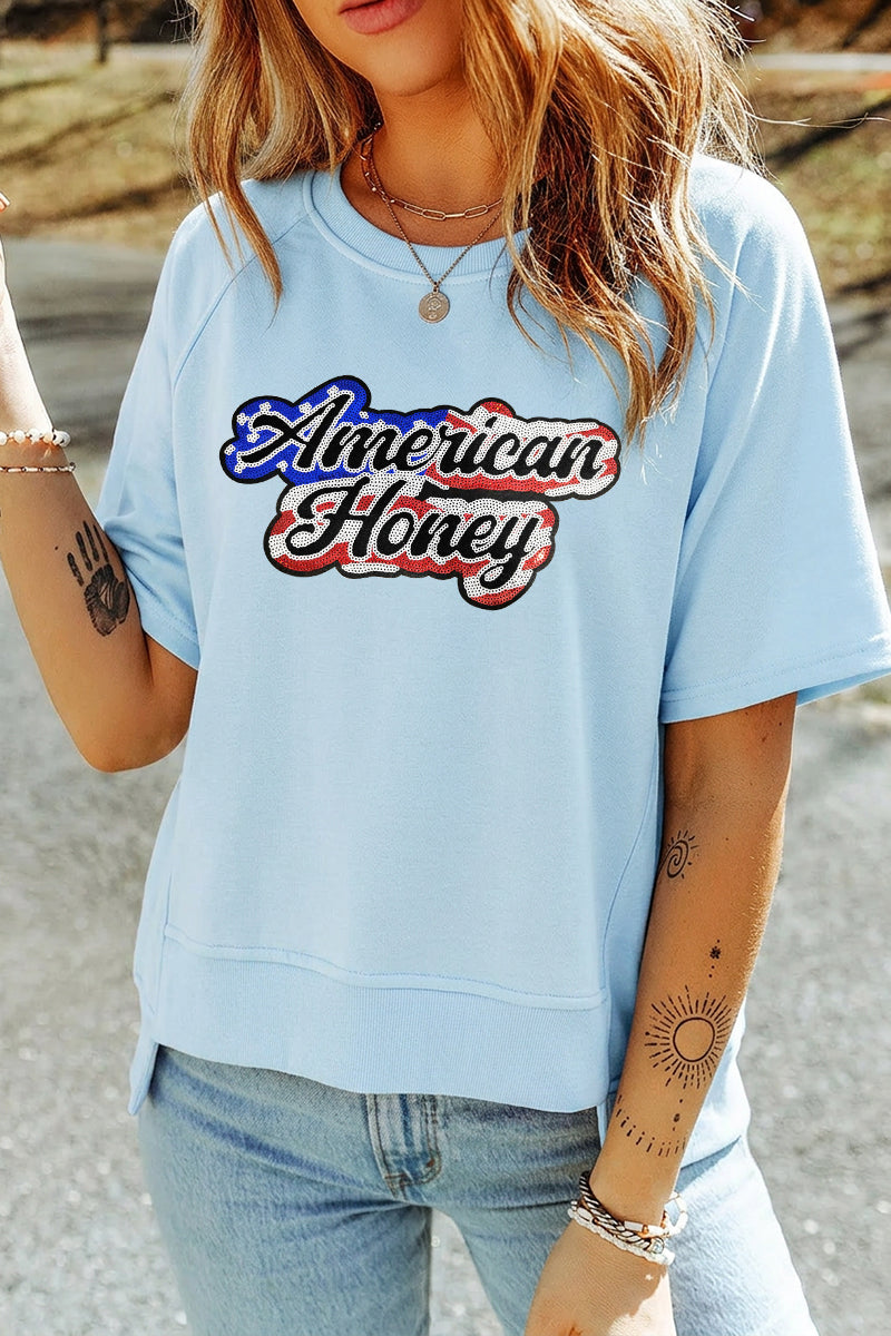 Independence Day American Honey Graphic Tee Top