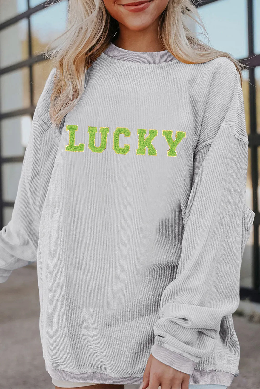 St Patricks Day Lucky Green Letter Sweatshirt