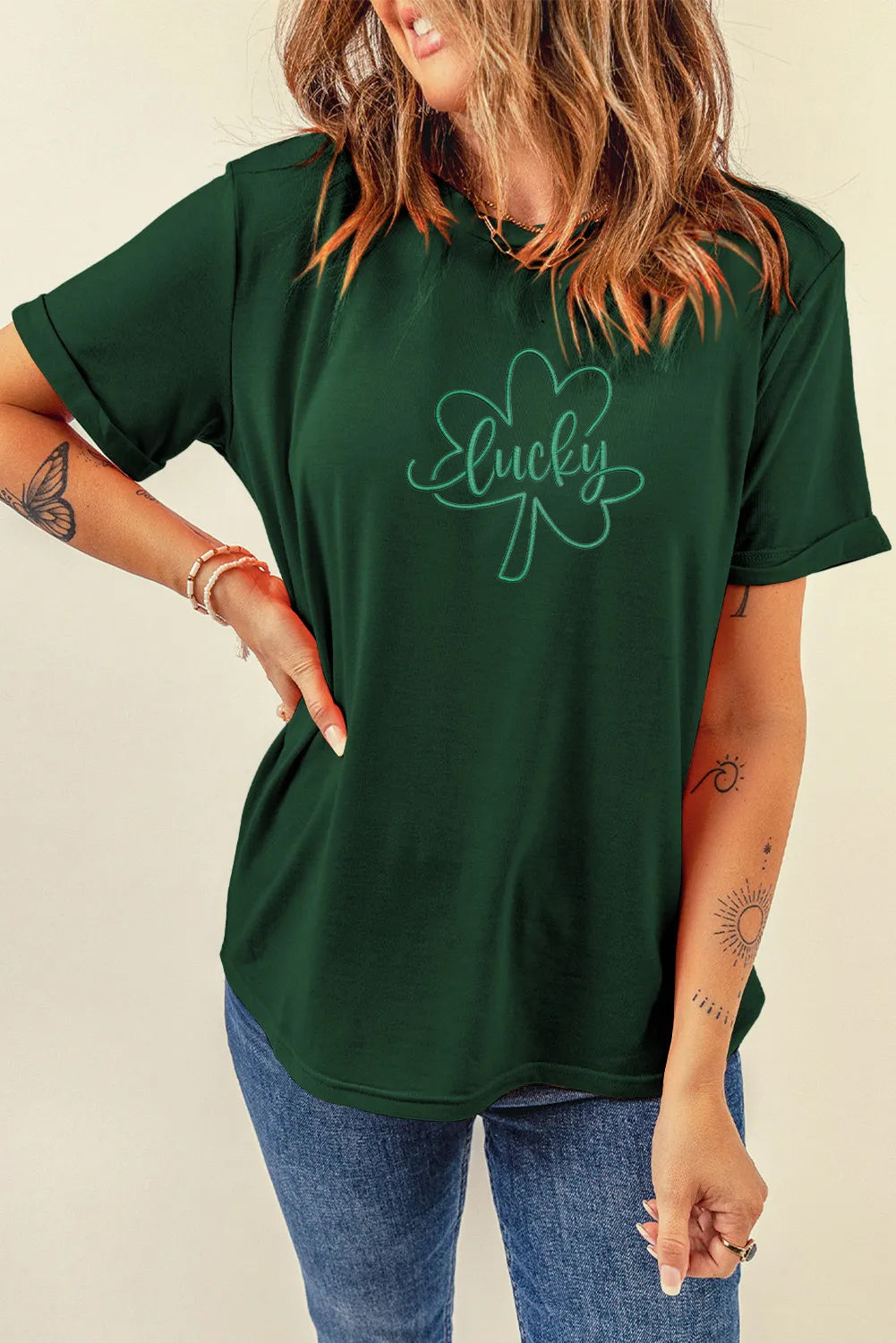 St Patricks Day Lucky Shamrock Graphic T-Shirt