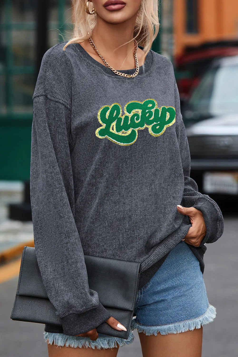 Saint Patrick’s Day Green Sequin Lucky Sweatshirt