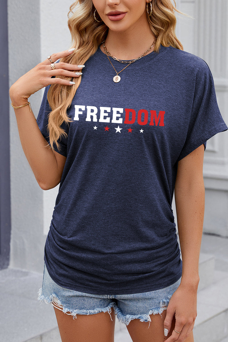 Freedom Graphic Patriotic Casual Summer T Shirt