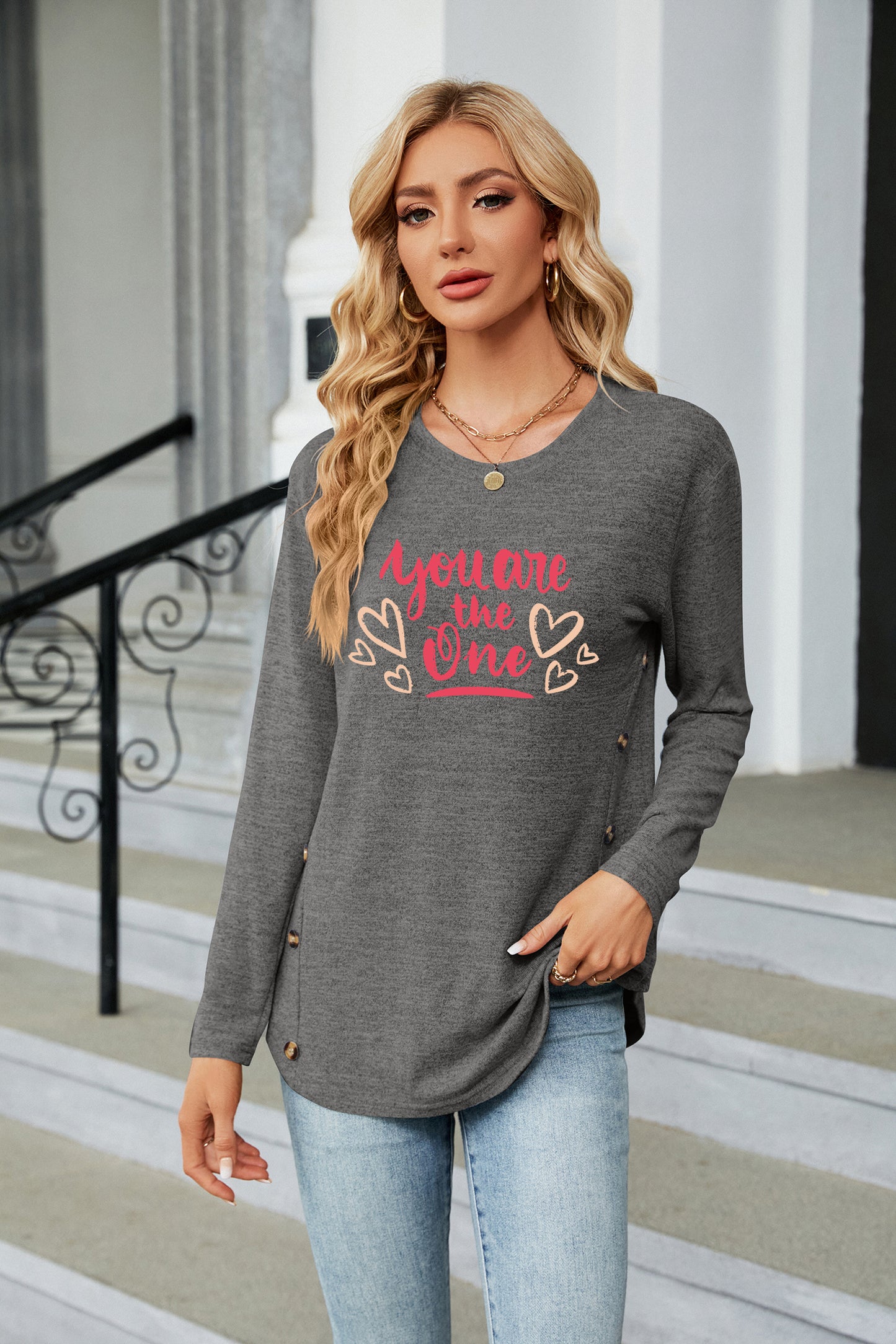 Valentine's Day Heart Quote Graphic Relaxed Fit Top