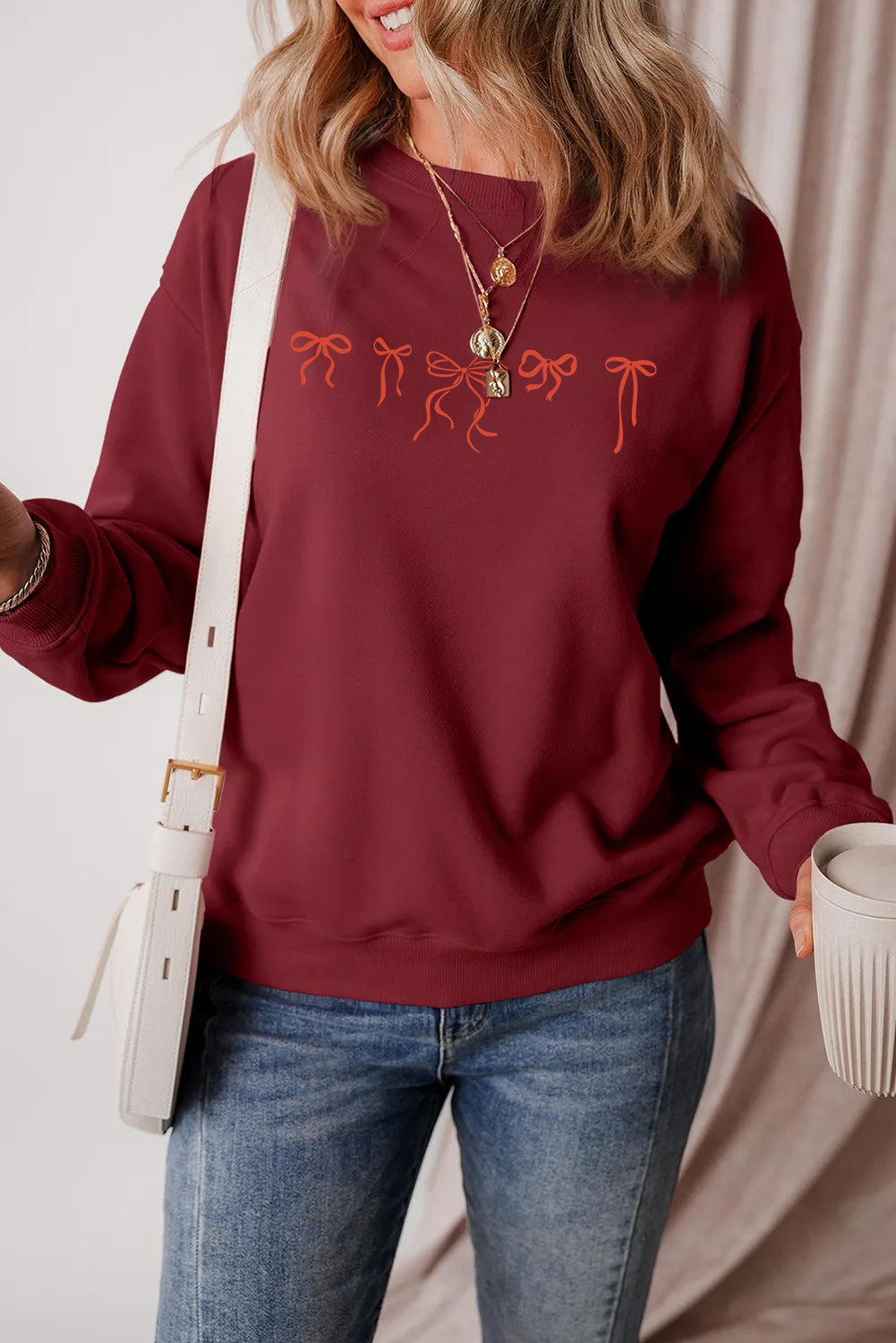 Valentine’s Day Red Bow Love Casual Pullover
