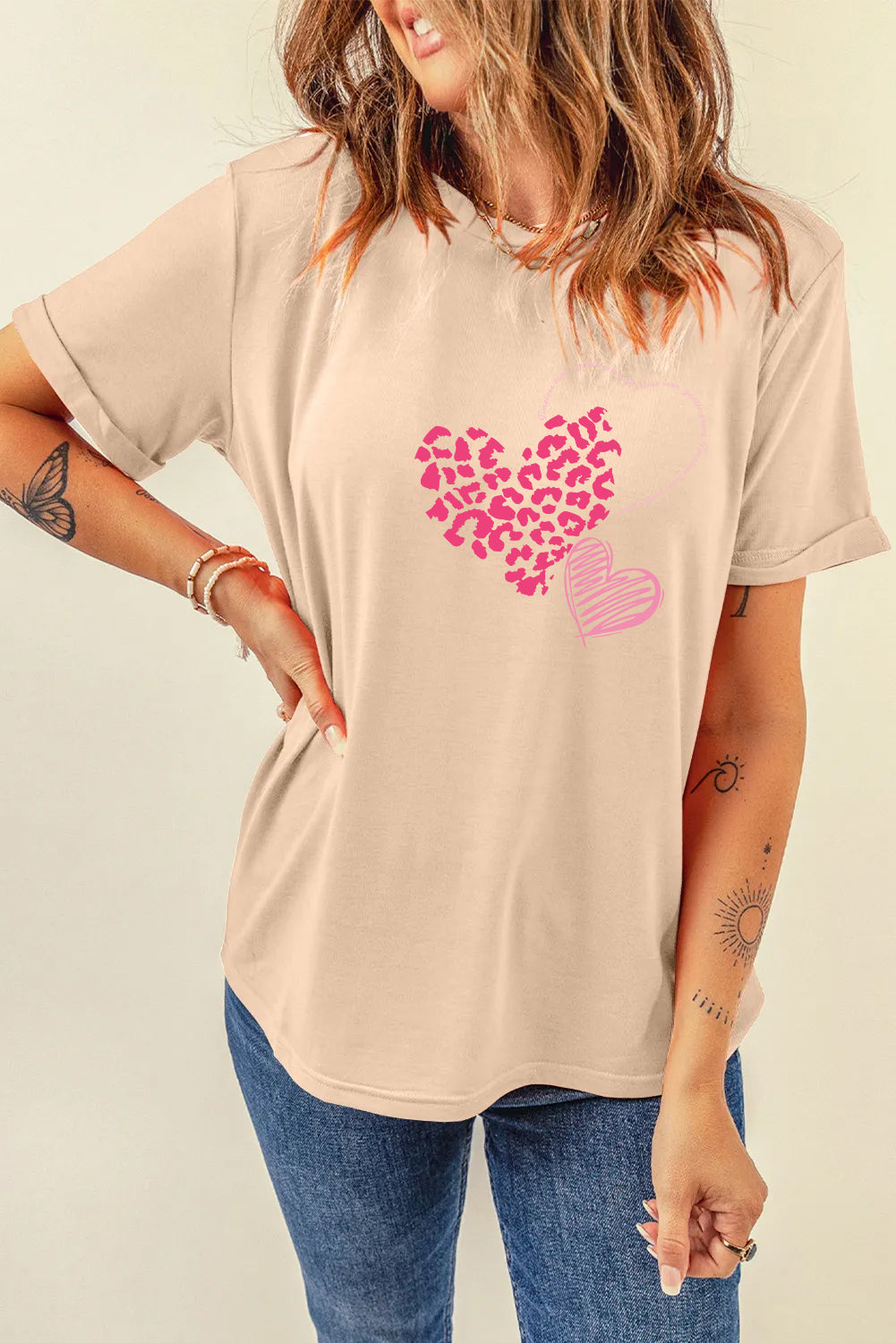 Valentine’s Day Leopard Heart Graphic Tee