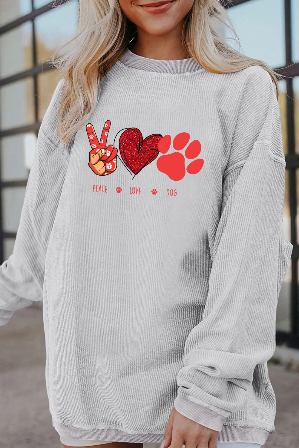 Valentine’s Day Peace Love Paw Dog Lover Sweatshirt
