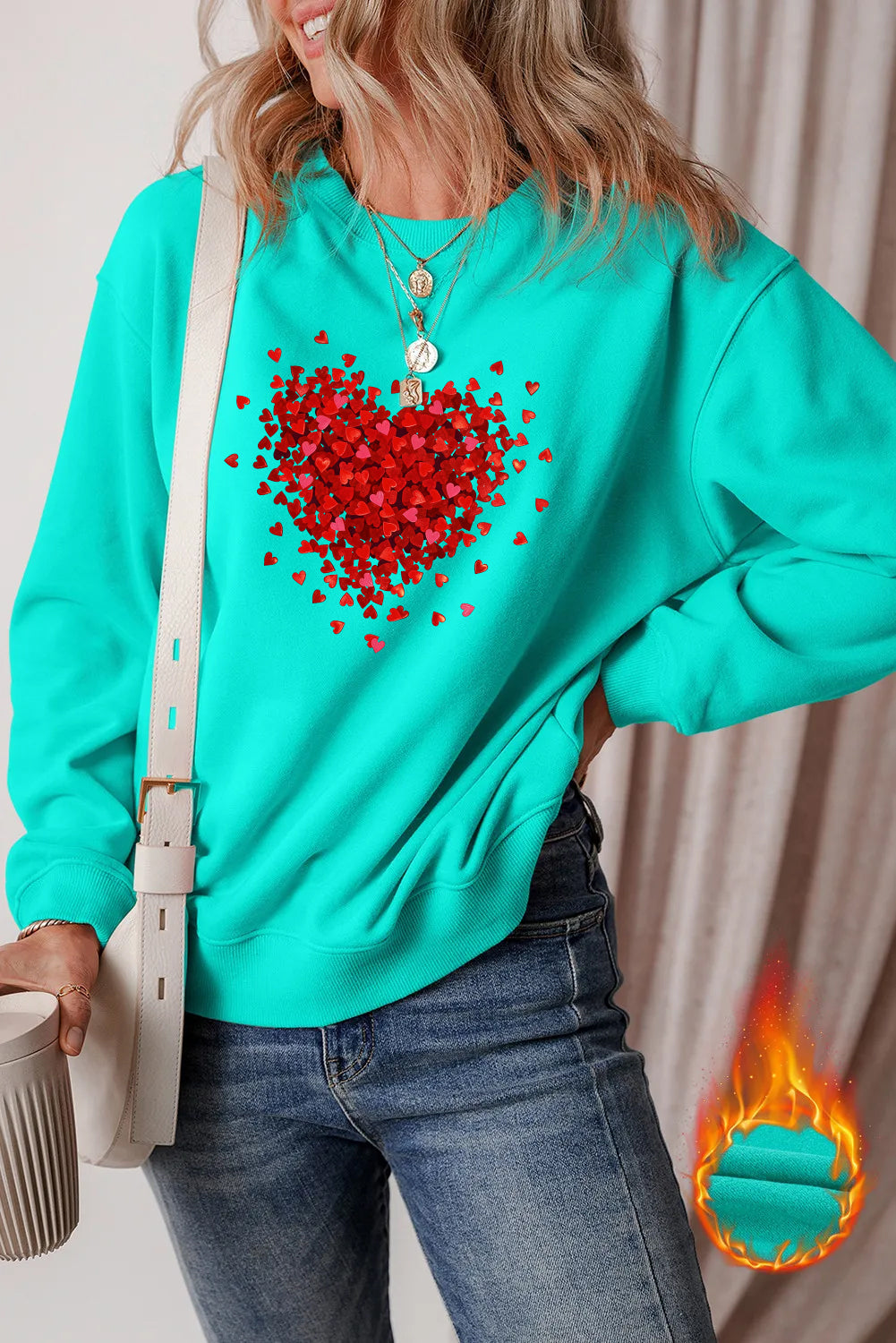 Valentine’s Day Heart Confetti Love Graphic Sweatshirt