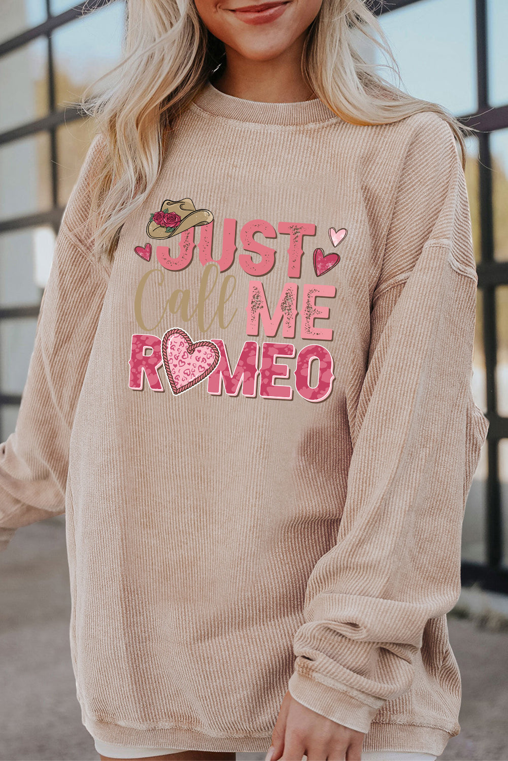 Valentine’s Day Just Call Me Romeo Graphic Sweatshirt