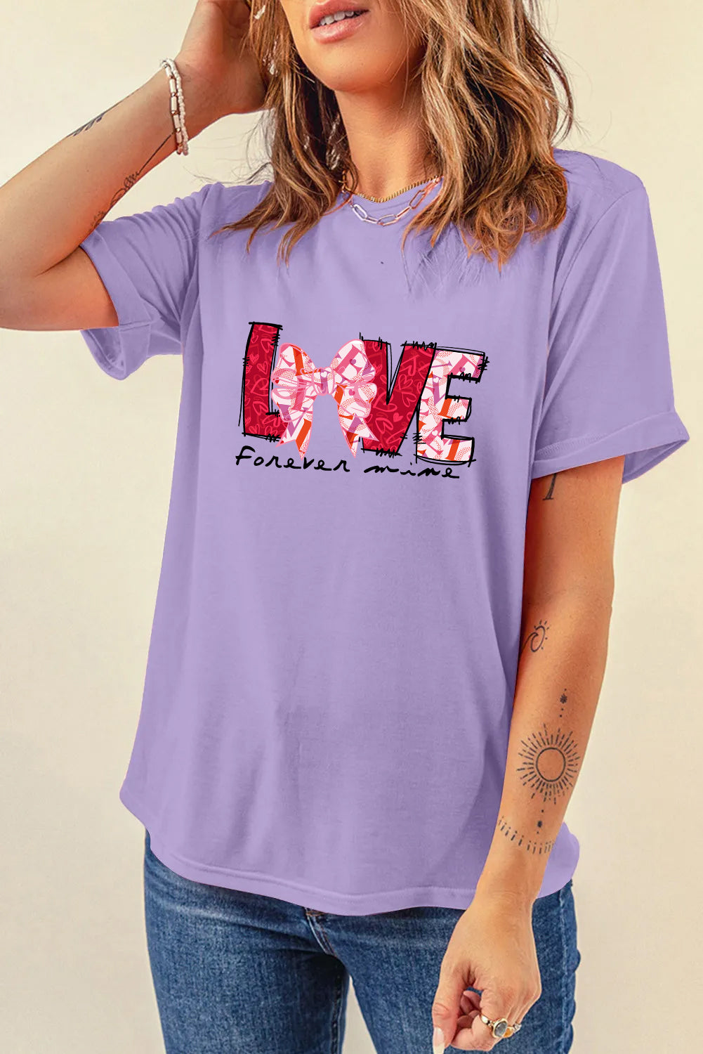Valentine’s Day LOVE Bow Forever Mine Tee
