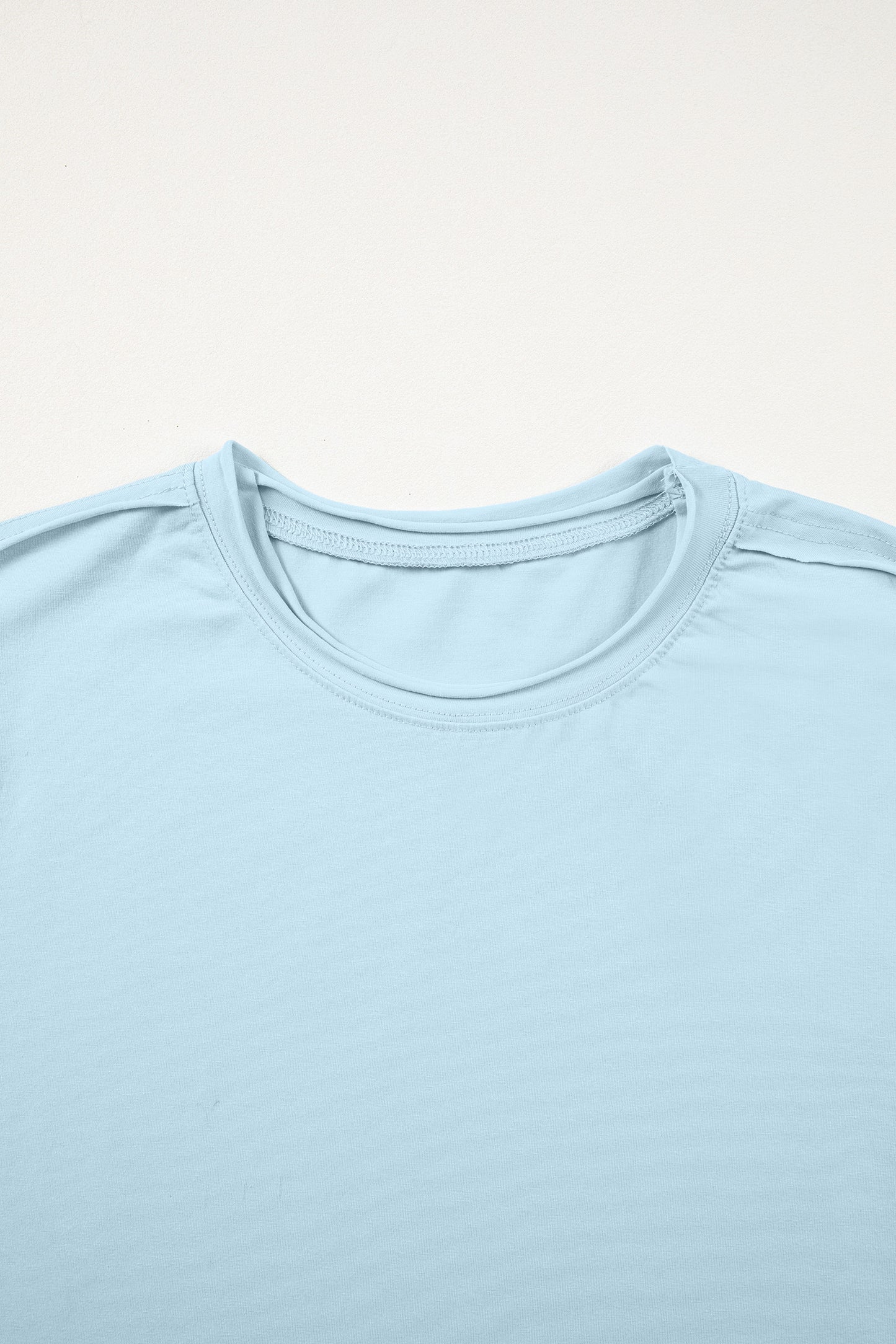 Myosotis Solid Color Round Neck Casual T Shirt