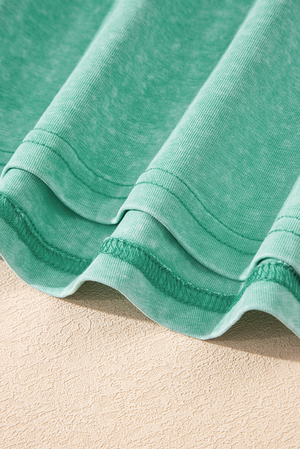 Sea Green Mineral Wash Patched Chest Pocket Casual Tank Top