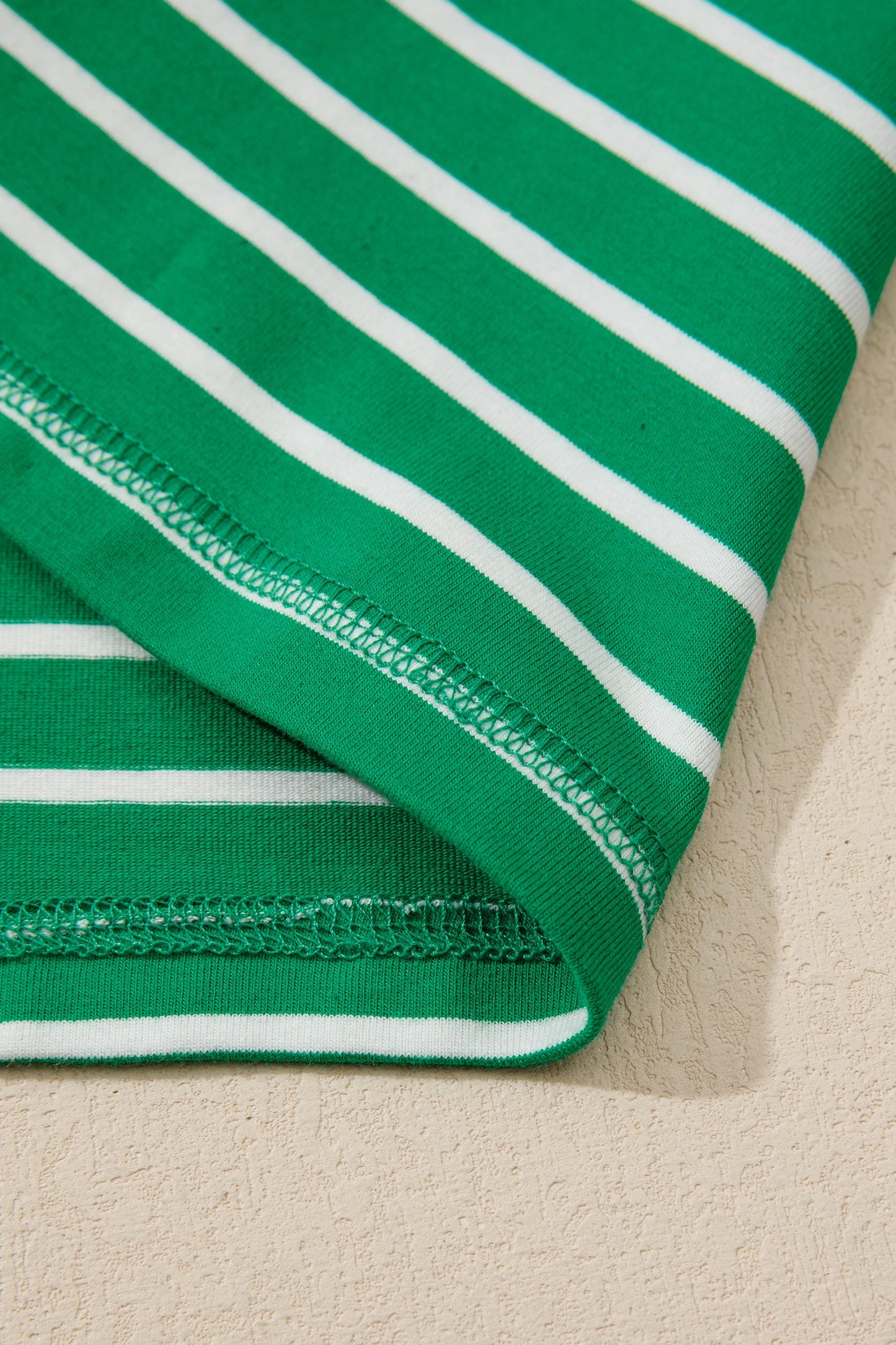 Striped Cotton Tee Oversized Casual Top