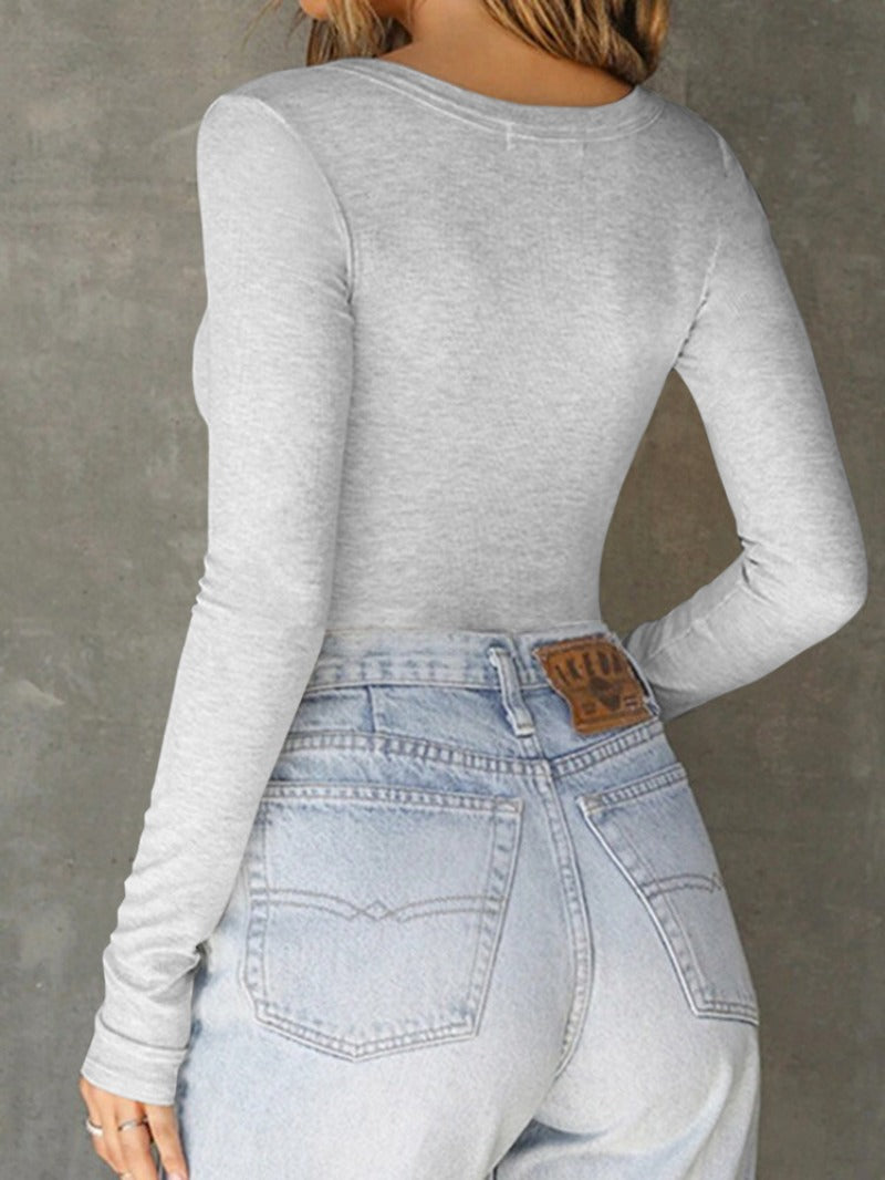 Spring 2025 Women's Round Neck Solid Color Short Sleeve T-Shirt