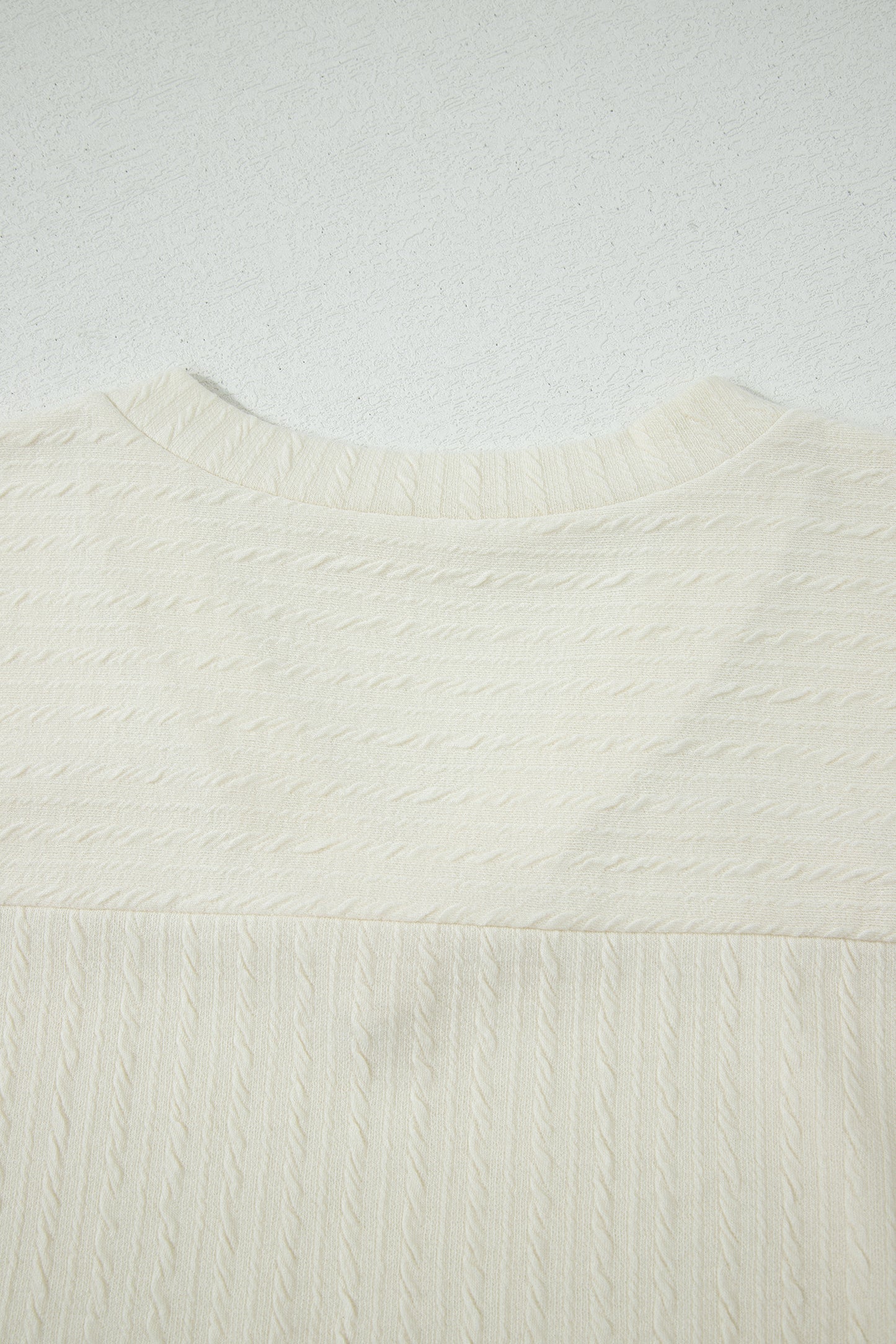 Solid Polyester V-Neck Top Long Sleeve Casual Shift