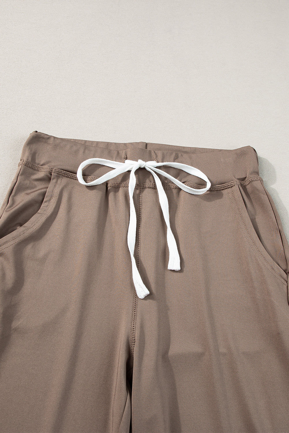 Moss Green Drawstring Waist Pocketed Joggers