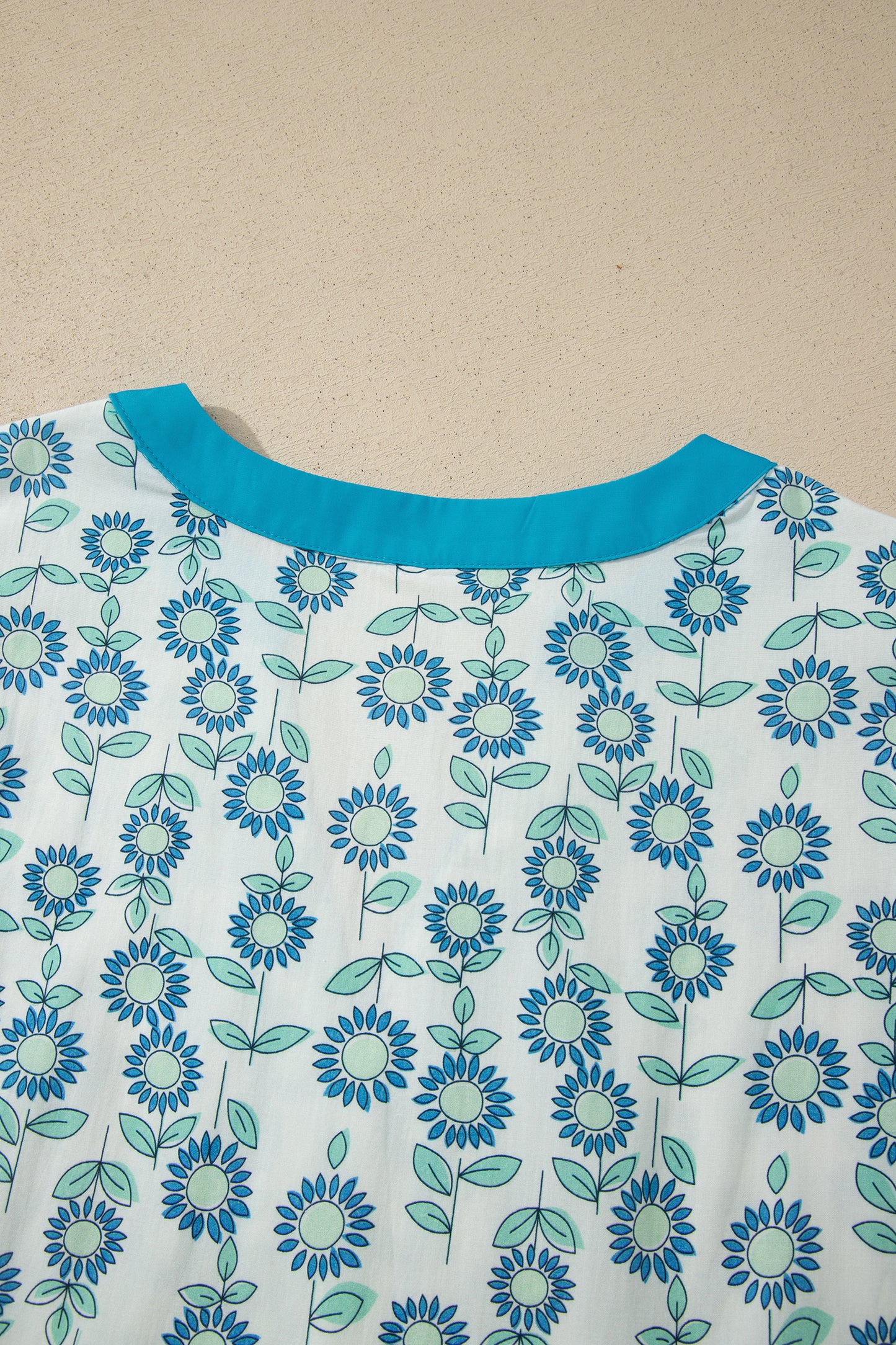 Floral Cotton Blend Babydoll Blouse Flutter Sleeve Top