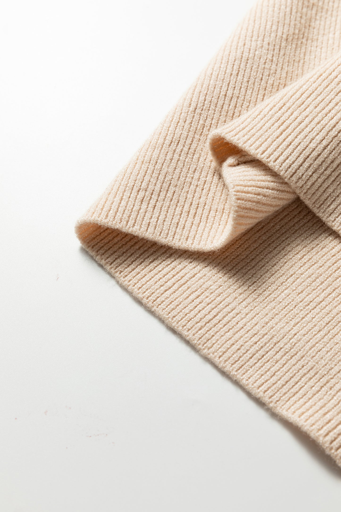 Green Color Block Plain Ribbed Knit Baggy Sweater