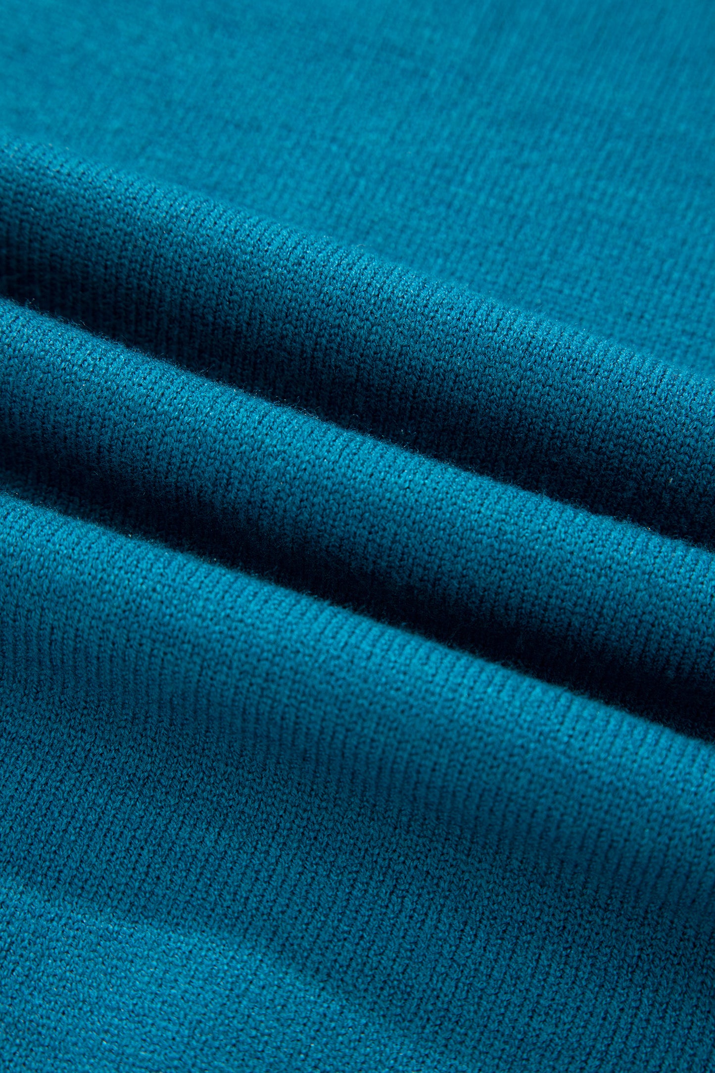 Light Blue Horse Shoe Embroidered Loose Short Sleeve Sweater