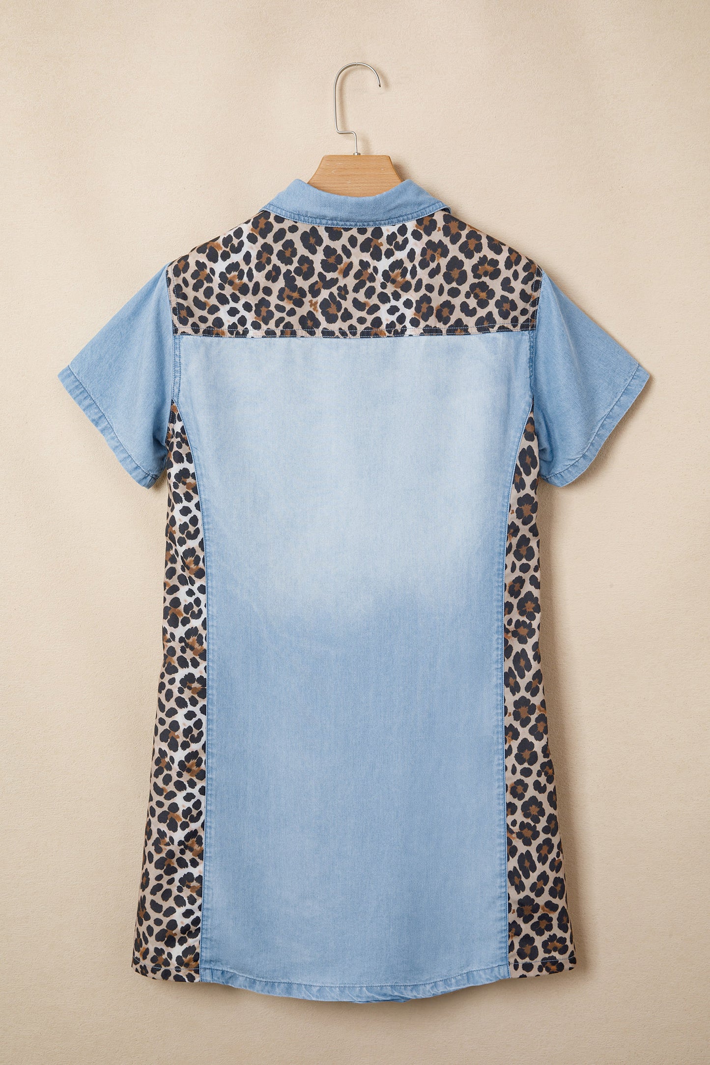 Leopard Lyocell T-Shirt Dress Casual Short Sleeve Shift