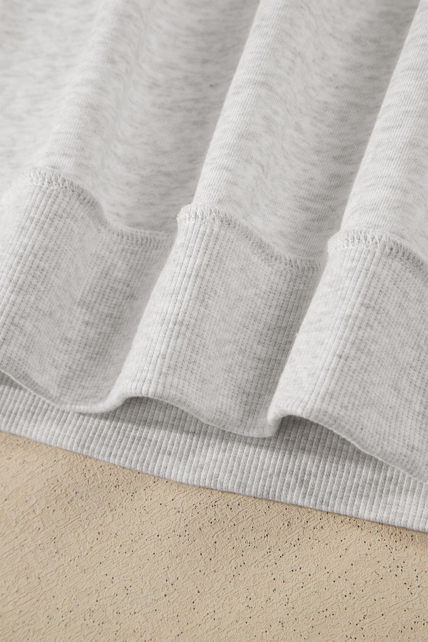 Solid Cotton Blend Tee High Neck Raw Hem Top
