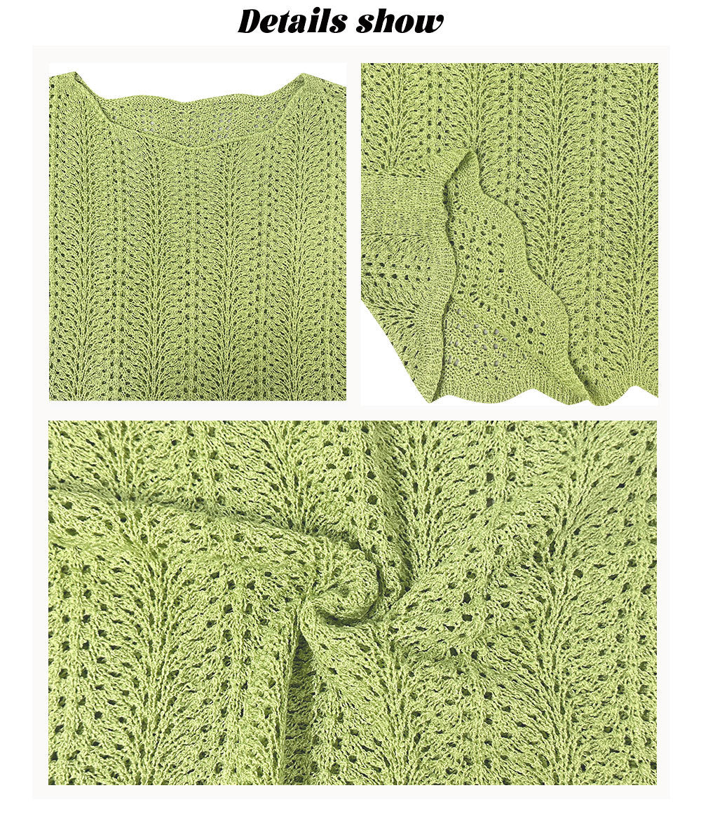 Crochet Knit Hollow Out Top Loose Summer Sweater