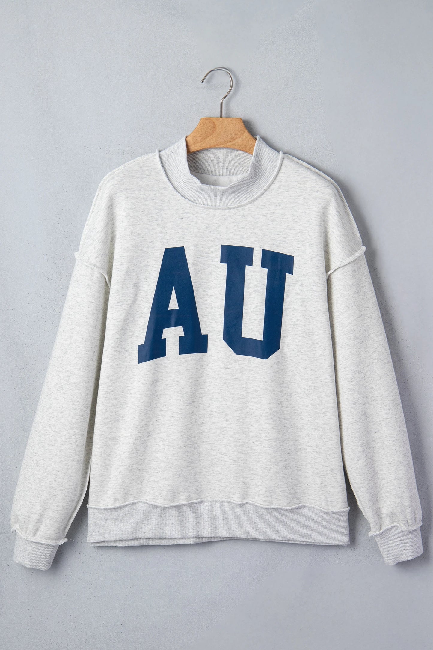 Light Grey AU/ TIGERS Reversible Printed Mock Neck Sweatshirt