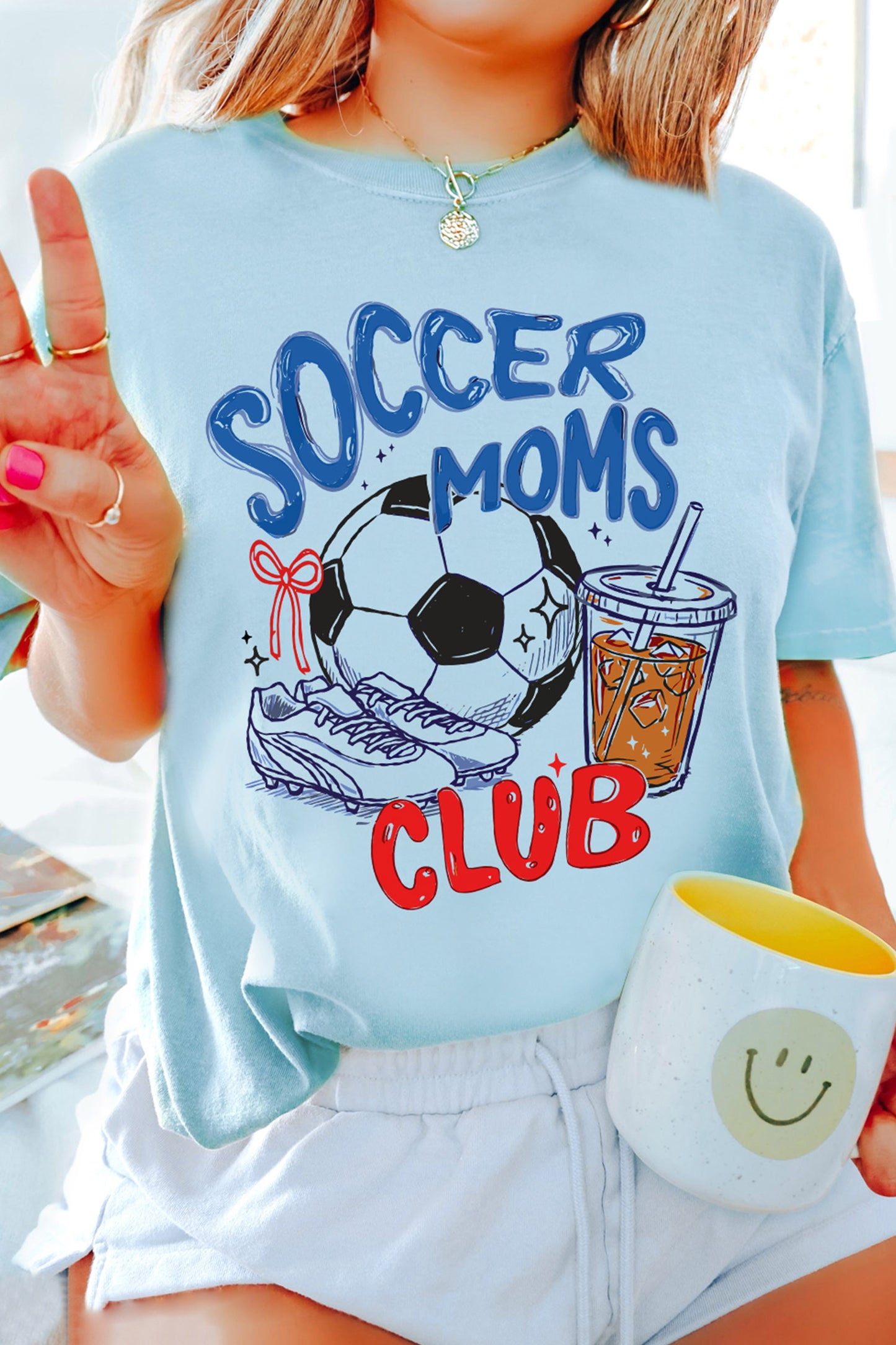 Soccer Graphic Cotton Tee Trendy Game Day Fan Top
