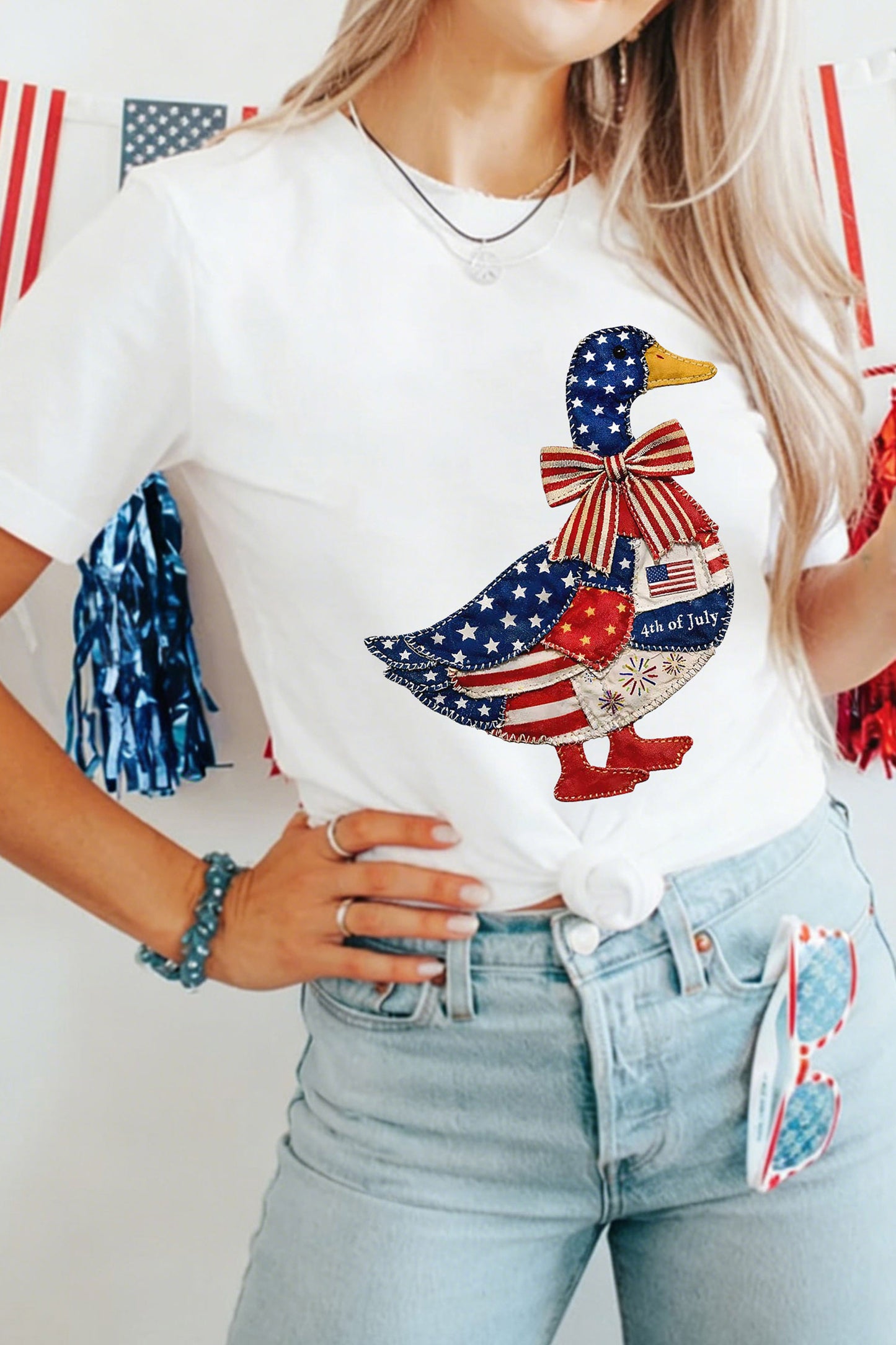 Star Cotton Blend Graphic Tee Patriotic Boutique