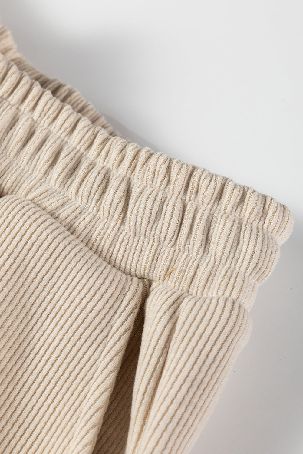 Casual Lace Drawstring Pullover Hoodie and High Waist Pants Corduroy Suit