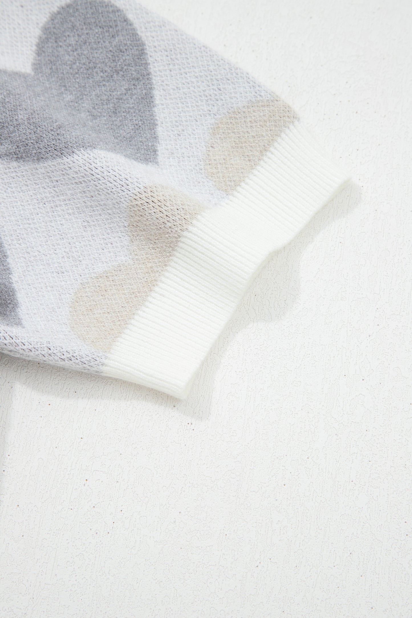 White Valentine Heart Short Sleeve Sweater